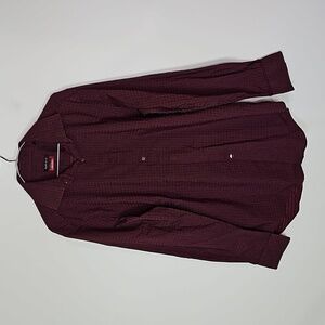 Van Heusen 15 1/2" flex collar long sleeve maroon button down shirt